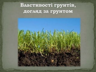 Properties of soil? Care of the soil
