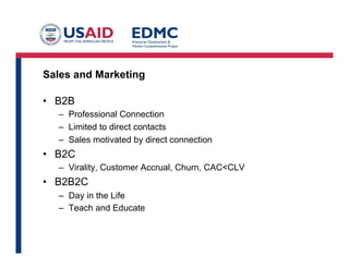 Multi-channel sales force
VP Sales
Direct Sales
Region 1
Region 2
Region n
Channel
Sales
VARs and
Resellers
Distributors
Reps
Online Sales
Site creation
and testing
Customer
service
Customer
Admin
 
