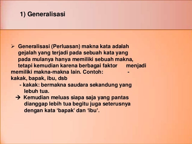 Contoh Makna Kata Meluas (generalisasi) - Contoh Soal2