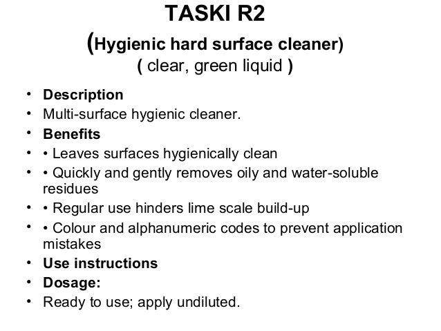 Taski Chemicals Chart Pdf