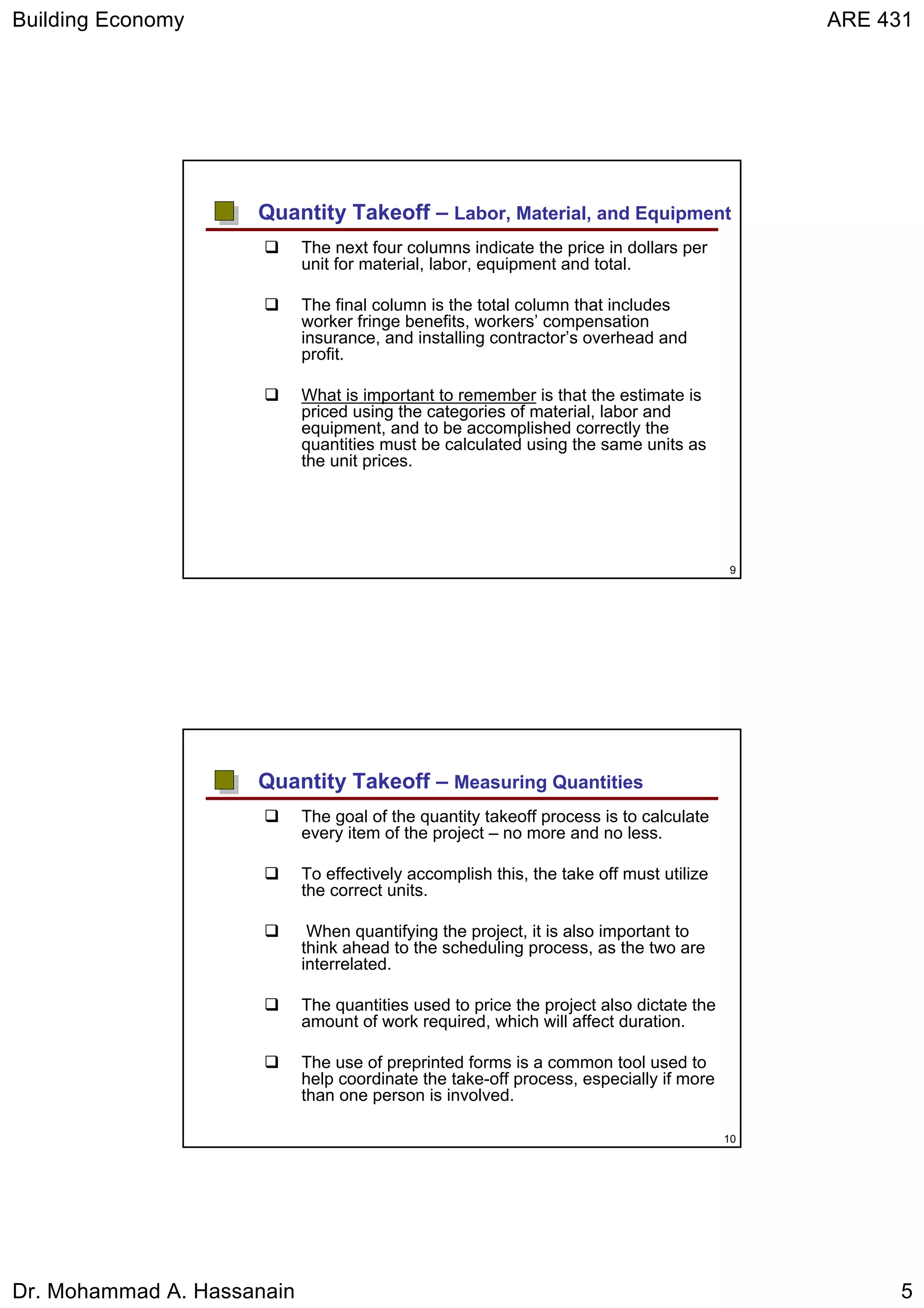Quantity Take Off Form.pdf 5.1 quantity take-off | PDF