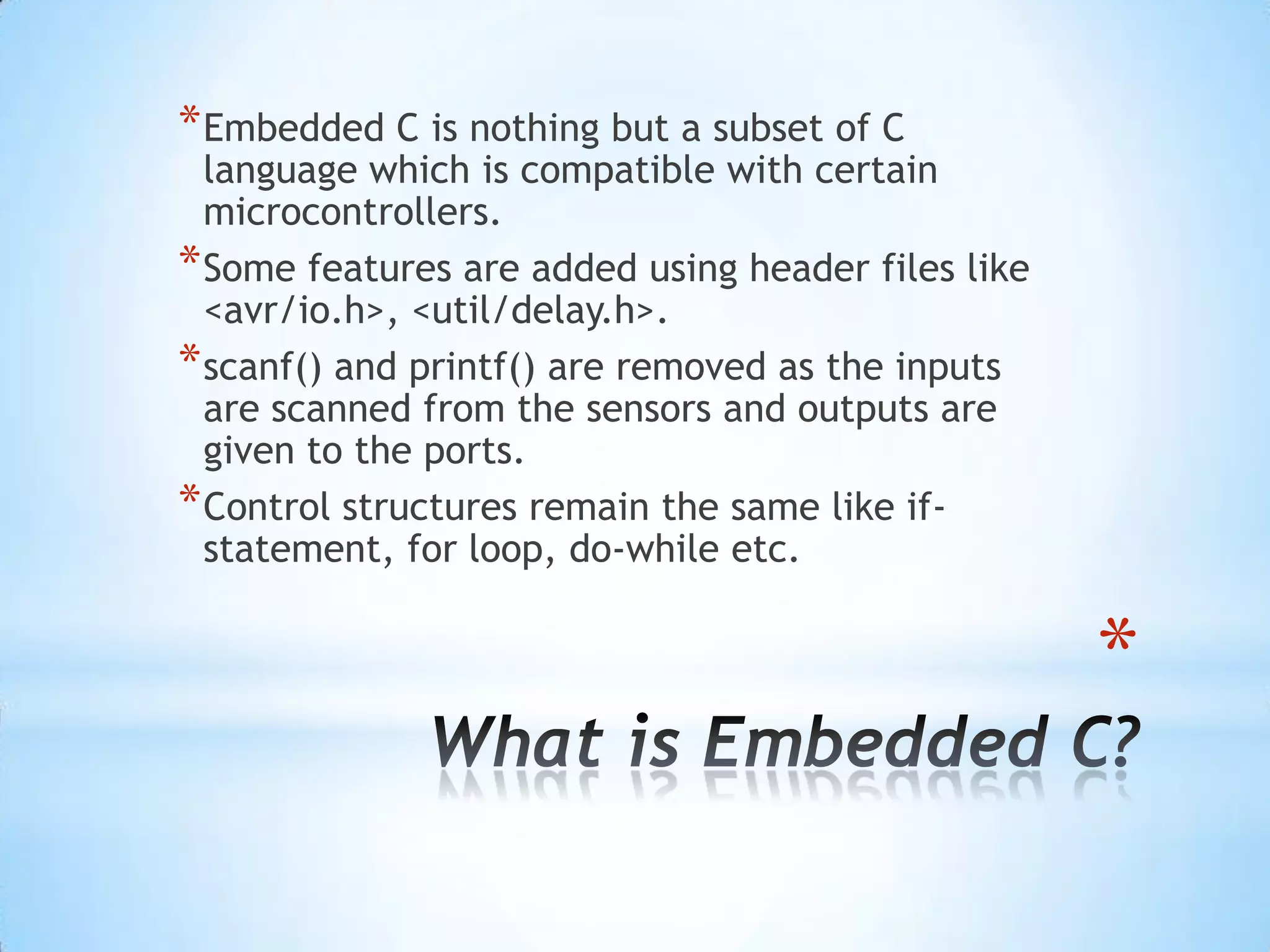 Programming ATmega microcontroller using Embedded C | PPSX ...
