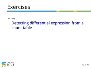 43 of 44
Exercises
● →
Detecting differential expression from a
count table
 