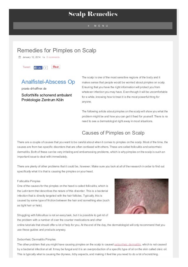 remedies for pimples on head