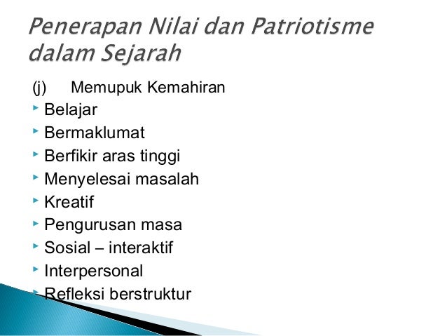 5.1 penerapan nilai dan patriotisme dlm sejarah