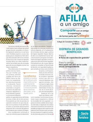 MAYO 2014 ‹ VERITAS › 9
de las leyes secundarias. Tampoco se
debe perder de vista que el éxito de la
reforma depende, en lo fundamental,
de la fortaleza técnica, legal y política
del órgano regulador. El gran objetivo
de abrir a la competencia el sector tele-
comunicaciones presupone el fortaleci-
miento del órgano regulador y evitar su
captura por parte de los entes regulados.
Precisamente por ello, el gran objetivo
consiste en consolidar un fuerte Estado
de Derecho, con capacidad de gobierno,
pero acotado por la ley y por el sistema
de pesos y contrapesos.
Dicho en otros términos,
el Estado mexicano de-
be recuperar capacidad
rectora, pero ello no a
costa de subordinar a los
agentes privados, sino
con base en reglas claras
y técnicamente bien fun-
damentadas. Se trata, a la
vez, de un asunto de le-
yes y de voluntad política.
Queda por ver si las
leyes secundarias ratifi-
can el mandato constitucional de pro-
mover mayor competencia y reforzar
las facultades del ente regulador o si,
gracias al intenso cabildeo de las empre-
sas afectadas, la legislación secundaria
resta fuerza a la reforma. Por lo pronto, es
probablequealgunosdelosaspectosmás
polémicos de la iniciativa sean revisados,
tal como al parecer lo sugirió el coordina-
dor de la bancada priista en el Senado.
Sin entrar al detalle de lo que tal de-
cisión implica, basta señalar que ambos
grupos estarán sometidos a la llama-
da regulación asimétrica, la cual tiene
como finalidad propiciar un piso más
parejo para la competencia. Sobra decir
que dicha decisión afecta los intereses
de dos de los más conspicuos ejemplos
de poder fáctico, los cuales, tradicional-
mente, han echado mano de una amplia
gama de recursos dirigidos a evitar una
mayor competencia.
Para dimensionar la trascendencia
política de este hecho,
hay que recordar que
las primeras reformas
surgidas del Pacto por
México fueron las rela-
tivas a la competencia,
las telecomunicaciones
y la educación. Fueron
reformas claramente
orientadas a recuperar,
de manos de poderosas
empresas oligopólicas y
de un sindicato corporati-
vo con enorme influencia
política, la capacidad rectora del Estado
en áreas vitales de la vida nacional.
Precisamente por ello, los partidos de
oposición insistieron en que estas de-
bían ser los primeros frutos del Pacto;
en tanto, su concreción sería la muestra
fehaciente de la voluntad del gobierno
del Presidente para combatir privilegios.
Esta consideración constituye el
marco de referencia para la elaboración
Lareforma
preludia un cambio
de fondo para este
importante sector,
y precisamente
por ello el cabildeo,
e incluso la presión
de los intereses
afectados, se ha
dejado sentir.
08-09 SeminarioPolitico2.indd 9 4/15/14 12:46 PM
 