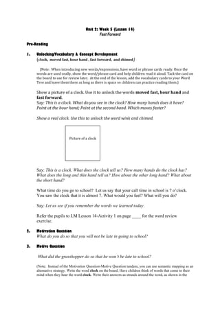 Lesson 14 Day 2: Decoding/Fluency/Writing
Review of Decoding Lessons Taught in Grade 2
(These include CVC words with long ...