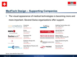 § The visual appearance of medical technologies is becoming more and 
44 
MedTech Design – Supporting Companies 
more imp...