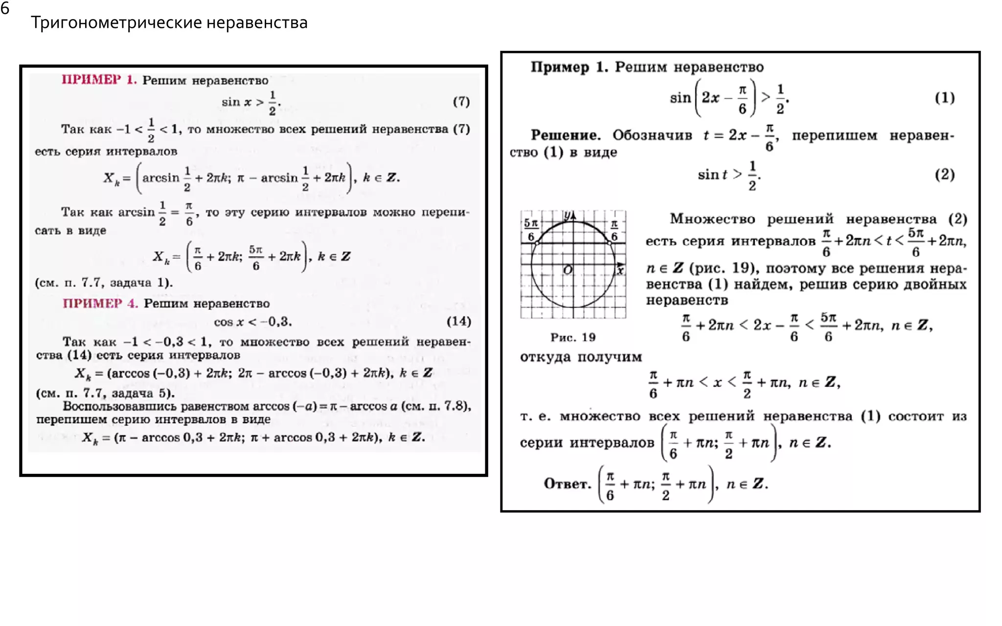 Тригонометрические неравенства
6