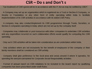 CSR – Do s and Don’t s