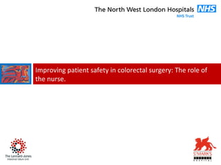 Improving patient safety in colorectal surgery: The role of 
the nurse. 
 