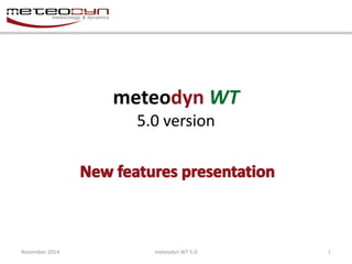 meteodyn WT 5.0 version 
November 2014 
meteodyn WT 5.0 
1  