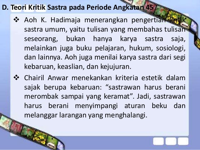 5. teori kritik sastra indonesia modern pada periode 