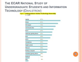 THE ECAR NATIONAL STUDY OF
UNDERGRADUATE STUDENTS AND INFORMATION
TECHNOLOGY (DAHLSTROM)
 