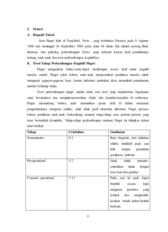 Teori Pendidikan Menurut Piaget / 1 teori perkembangan kognitif piaget