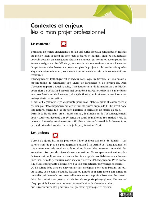 Dossier Ppp Projet Professionnel Personnel Exemple ...