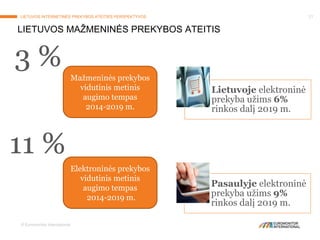 © Euromonitor International
21LIETUVOS INTERNETINĖS PREKYBOS ATEITIES PERSPEKTYVOS
Lietuvoje elektroninė
prekyba užims 6%
...