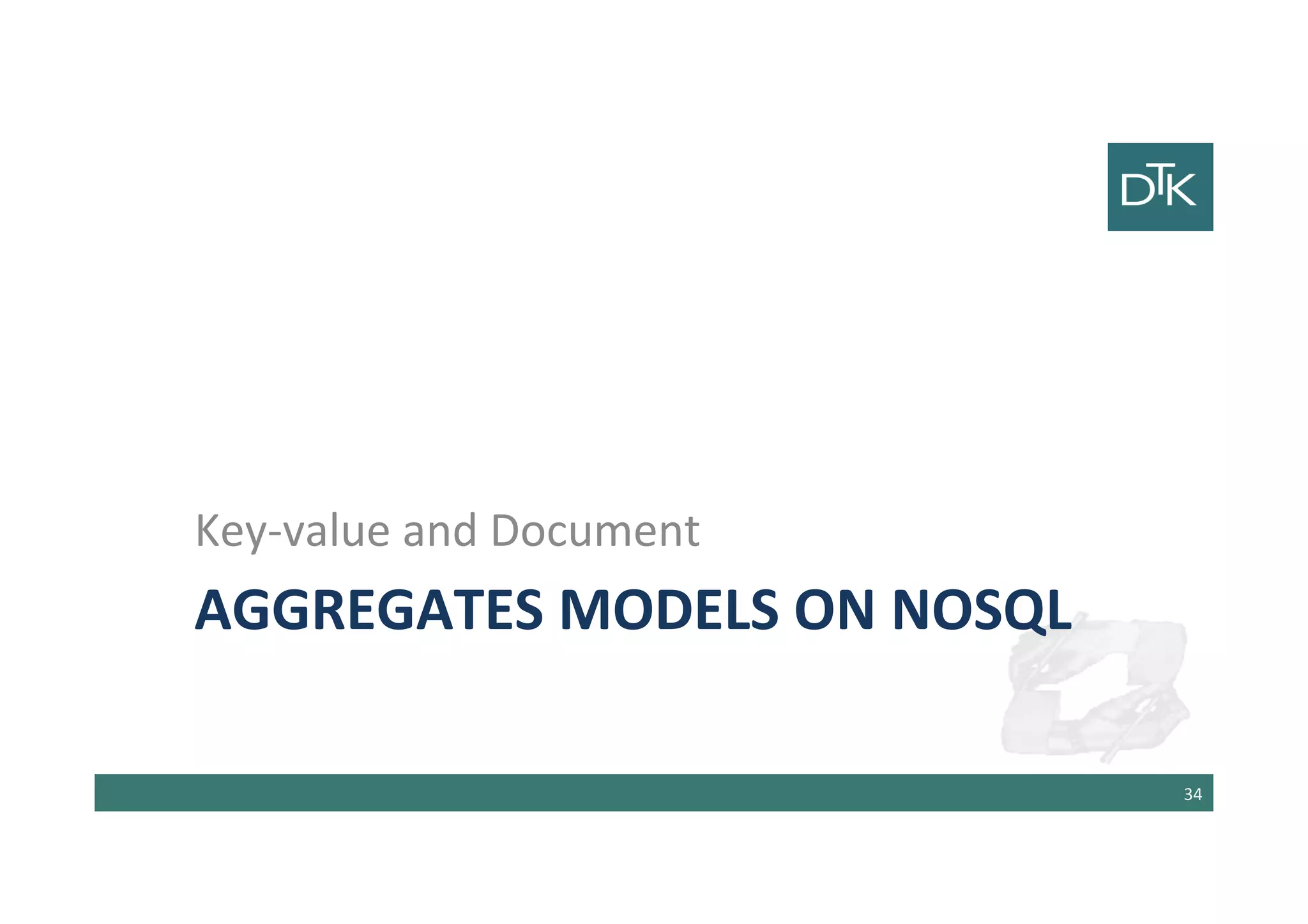 Aggregates Models on NoSQL
Key-value and Document
35
 