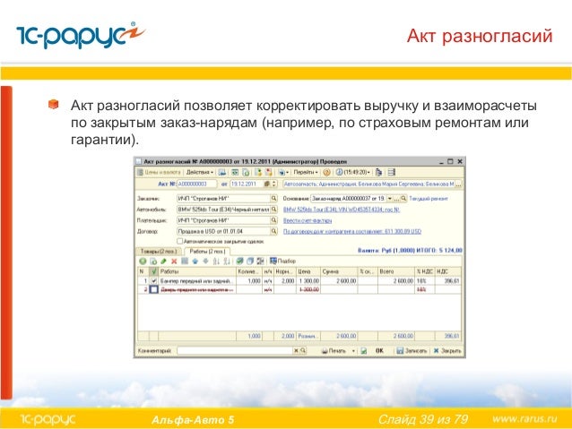 Акт списания тмц
