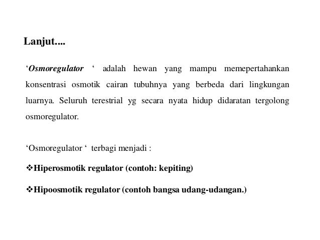 Prinsip osmosis dan osmoregulator