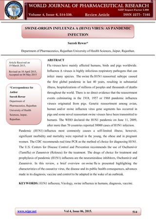 5. swine flu influenza viruses a (h1 n1) | PDF