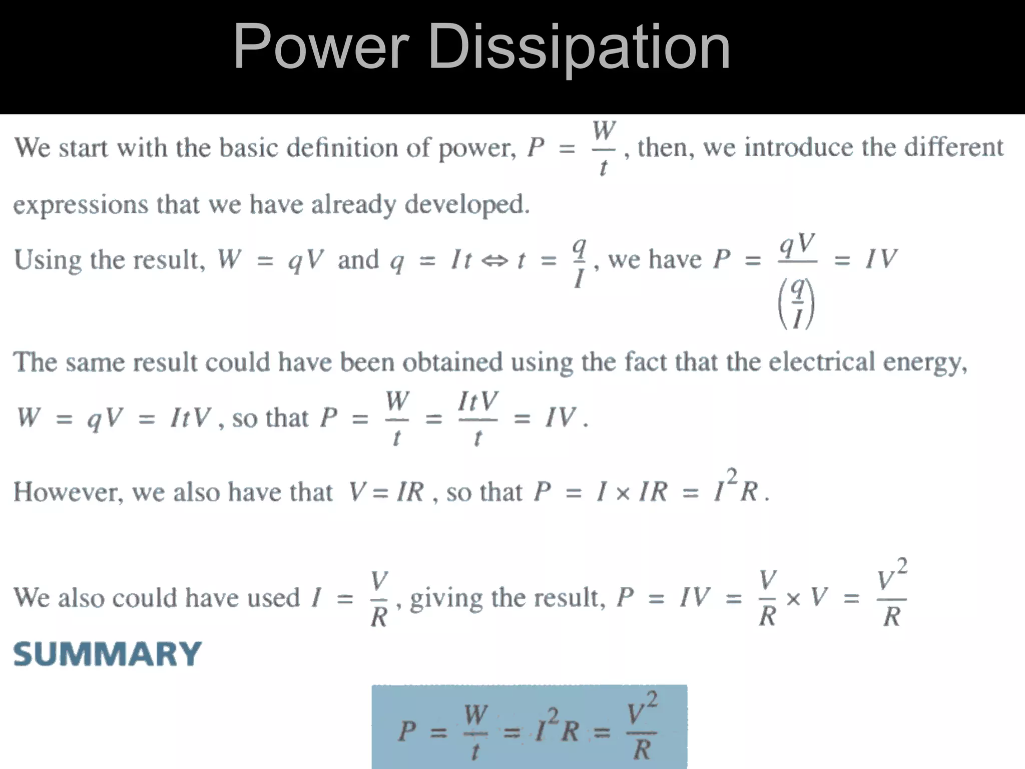Power DissipationPower Dissipation
 