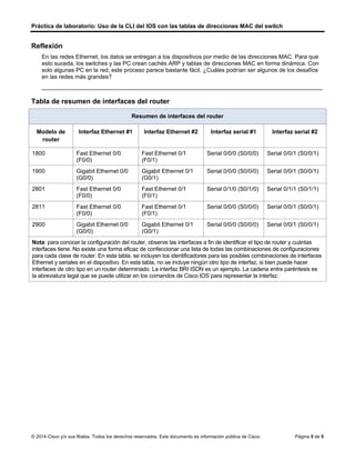 5.3.1.10 lab using ios cli with switch mac address tables | PDF