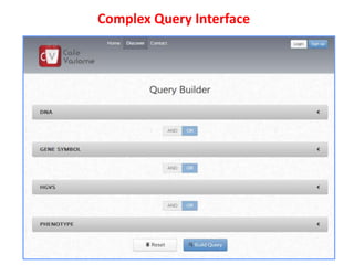 Complex Query Interface
 