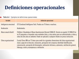 Definiciones operacionales
 