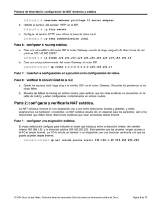 5.2.2.6 lab configuring dynamic and static nat - ilm | DOCX