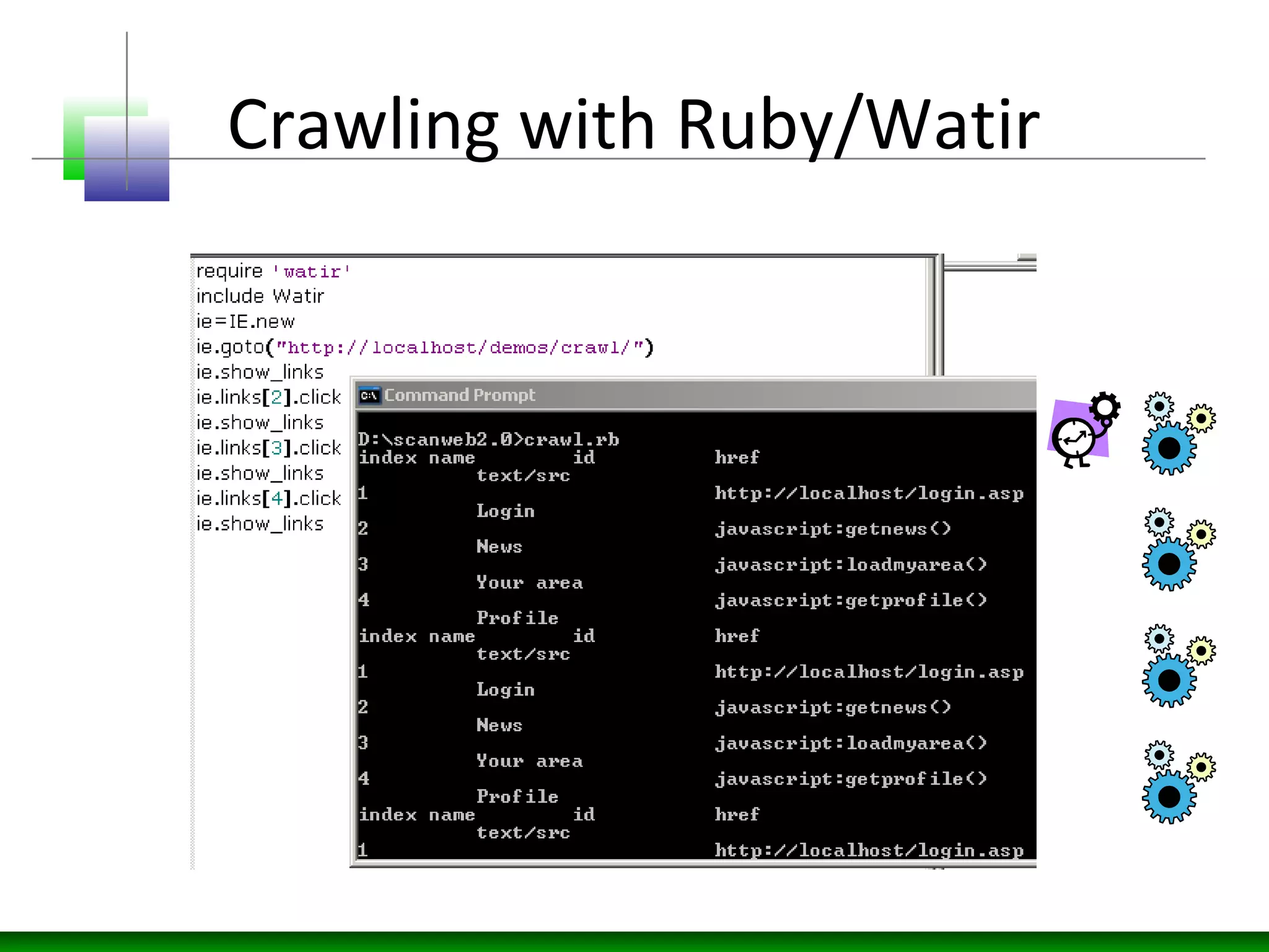 Crawling with Ruby/Watir