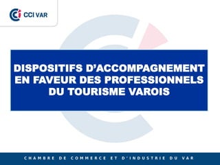 DISPOSITIFS D’ACCOMPAGNEMENT
EN FAVEUR DES PROFESSIONNELS
DU TOURISME VAROIS
 
