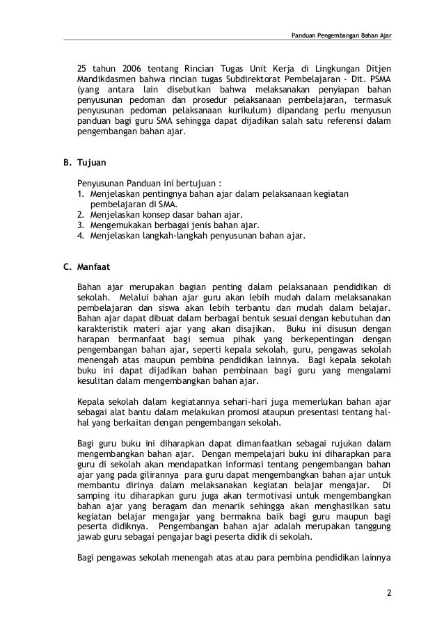 Panduan Pemgembangan Bahan Ajar