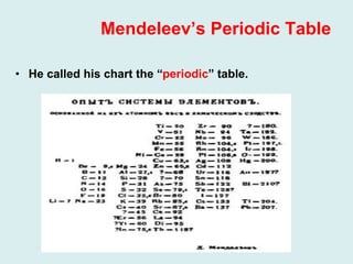 5.6 History of the Periodic Table | PPTX