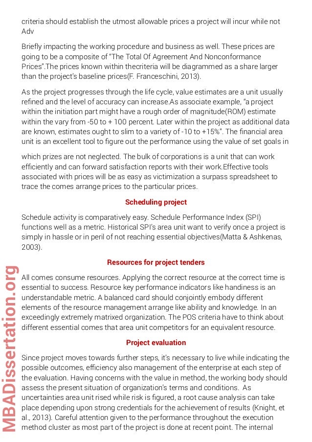 project management business dissertation