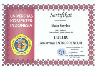 Entrepreneur Competence Certificate