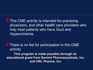 The Management of Gout and Hyperuricemiadbm | PPT