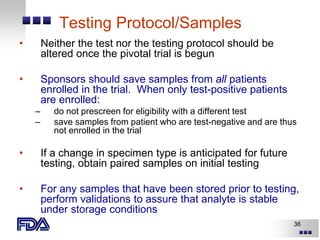 Clinical Sample Testing Protocol FDA 2013 Clinical Investigator Training Course: Issues in Clinical ...