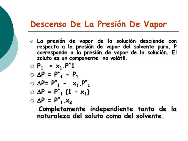 Presion De Vapor Formulas