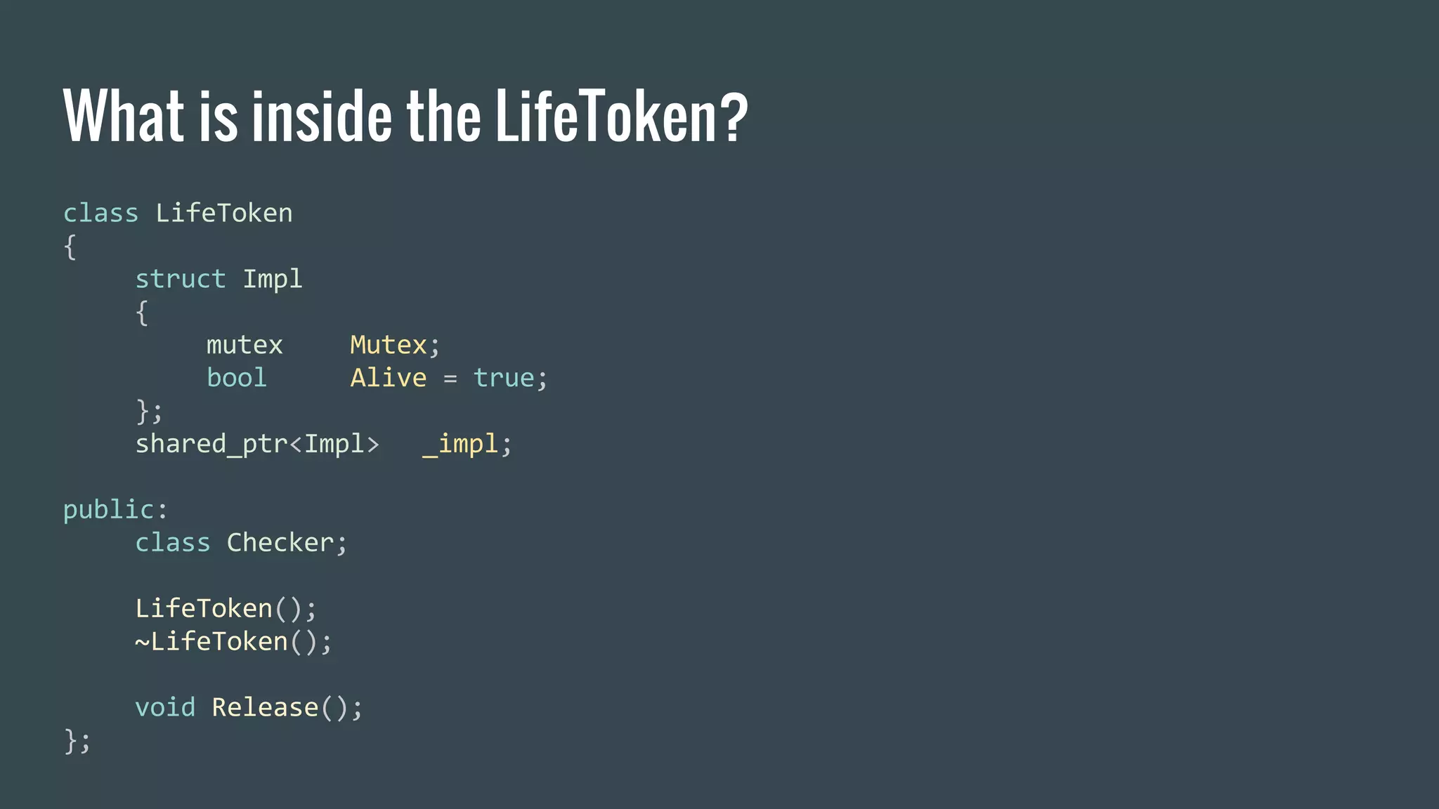 What is inside the LifeToken?
 