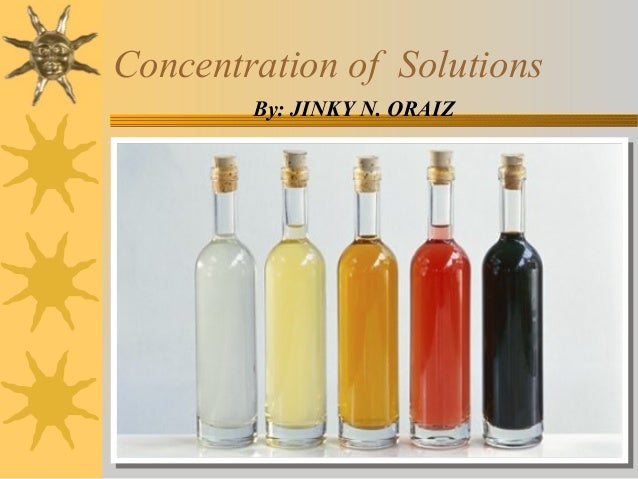 5 concentration of solutions concentration of solutions