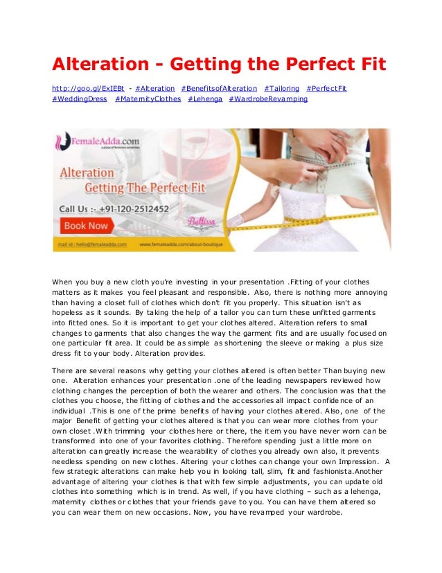 Alteration - Getting the Perfect Fit