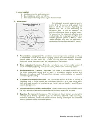 3. ASSESSMENT
a. Use assessment to guide instruction.
b. Develop scoring guides and rubrics.
c. Seek alignment among vario...