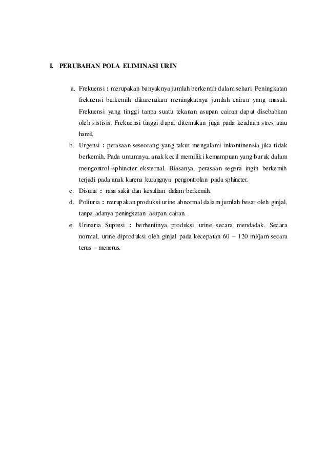 Konsep Kebutuhan Eliminasi Urine