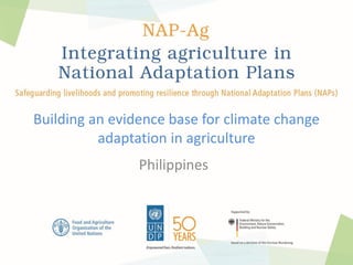 Building an evidence base for climate change
adaptation in agriculture
Philippines
 
