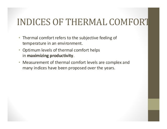 5 Thermal Comfort 2 Indices