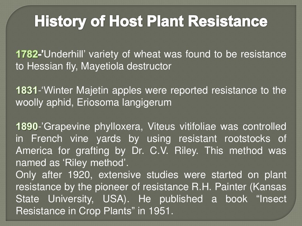 Manipulation and Host Plant Resistance