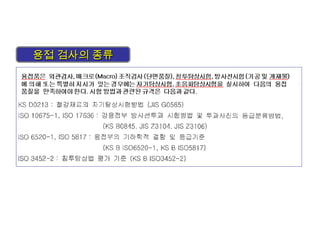 용접 검사의 종류용접 검사의 종류
 