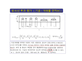 방사선 투과 평가방사선 투과 평가 (( 기공기공 // 개재물 면적비개재물 면적비 ))
 