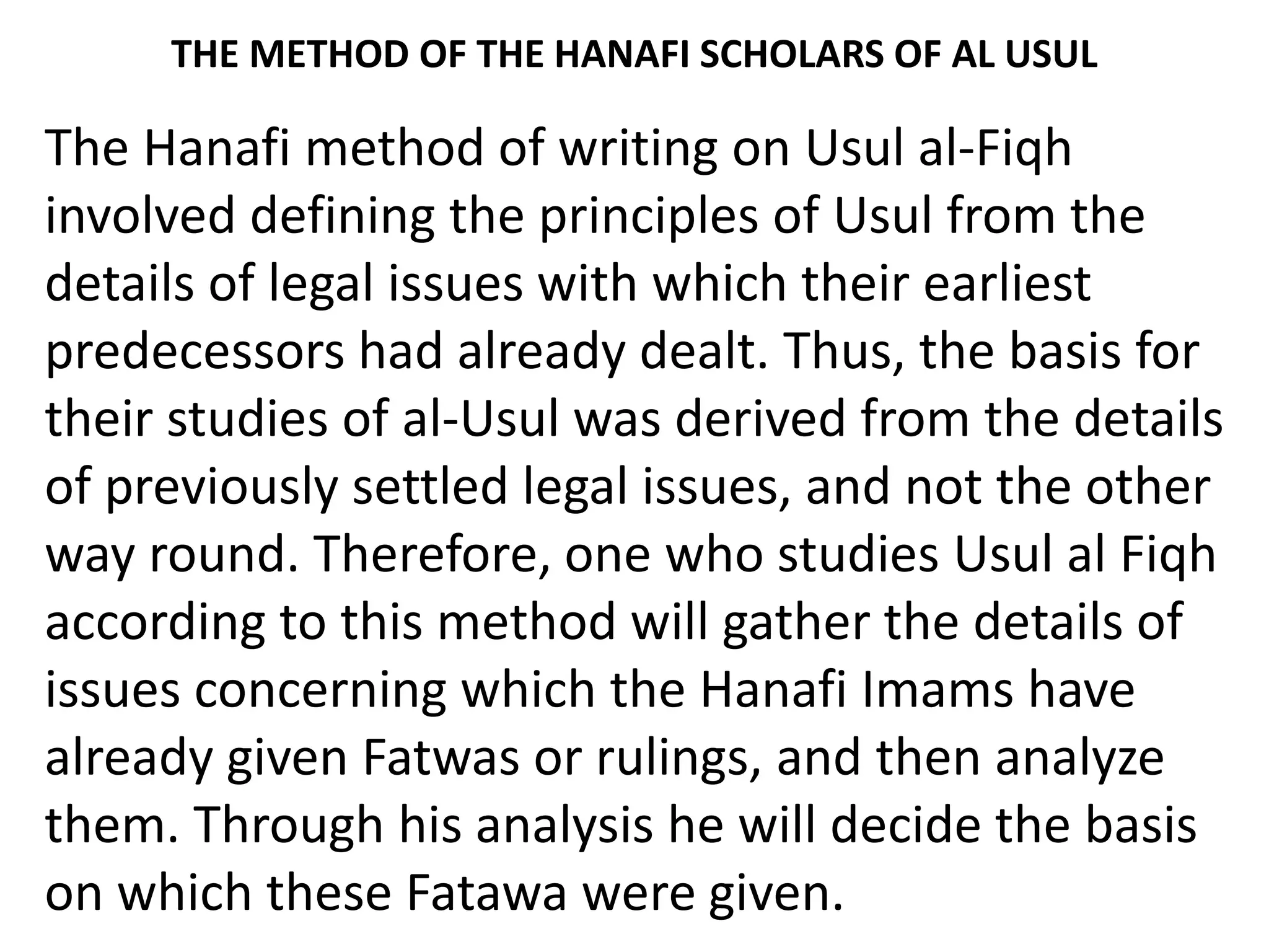 Introduction To Usul Fiqh Method In Writing Usul Al Fiqh Ppt